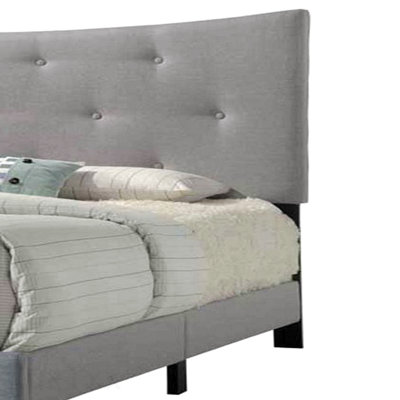 Grand lit en tissu gris Venacha