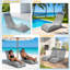 Chaise longue de patio en PEHD, conception ergonomique imperméable avec appui-tête réglable à 3 positions, pour la piscine, la terrasse et la plage-335463137