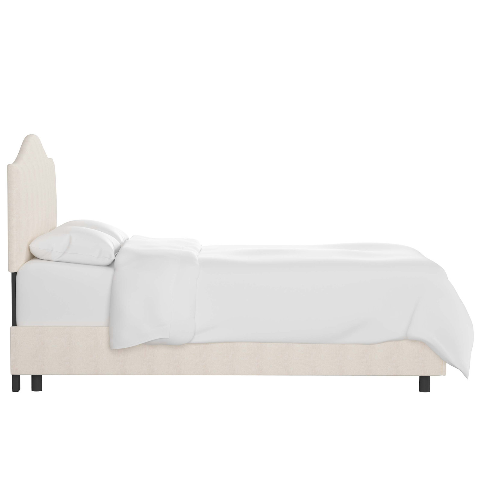 Morris Upholstered Standard Bed, Full, Zuma White Textured Linen