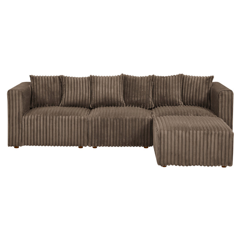 Dalmerlington Modular Sectional, Dark Brown Faux Fur