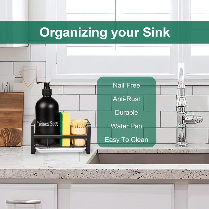 Stainless Steel Kitchen Sink Organizer with Removable Tray