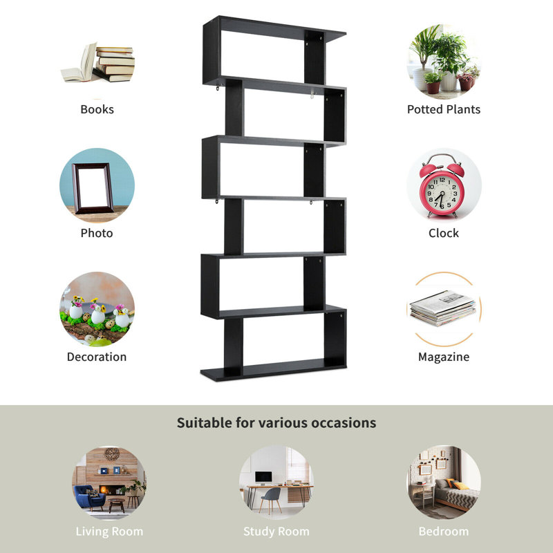 Nazareth 192 cm H x 80 cm W Bookcase, Black