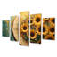 Dorlinde - Art mural tournesols - Art mural traditionnel sur toile 5 pièces