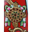 Symboles Vaishnava (Chakra, Shankh et Tilak) | Tanjore, peinture avec cadre