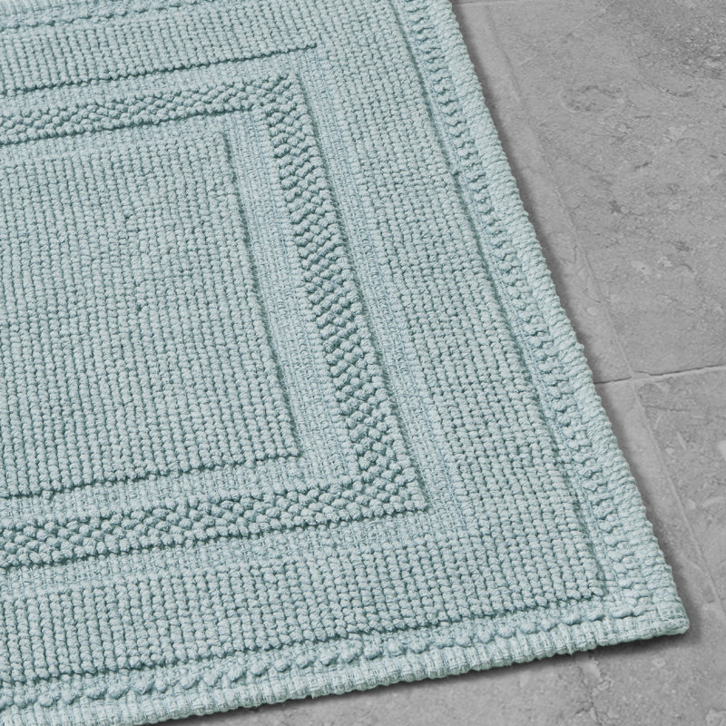 Bryson 100% Cotton Bath Rug, Washed Aqua