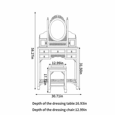 Chinese style retro exquisite dressing table