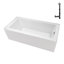 Baignoire en alcôve en acrylique blanc brillant avec drain extérieur 66 po x 32 po Streamline-101700169