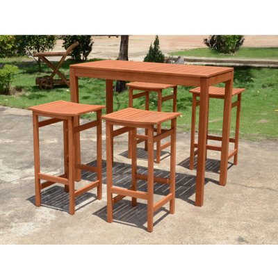 Vanesa Dakota Fields Bar Set with Solid Wood Outer Material