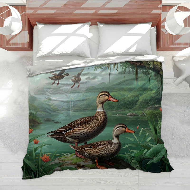 Édredon en mélange de coton Ducks Animal, Grand édredon