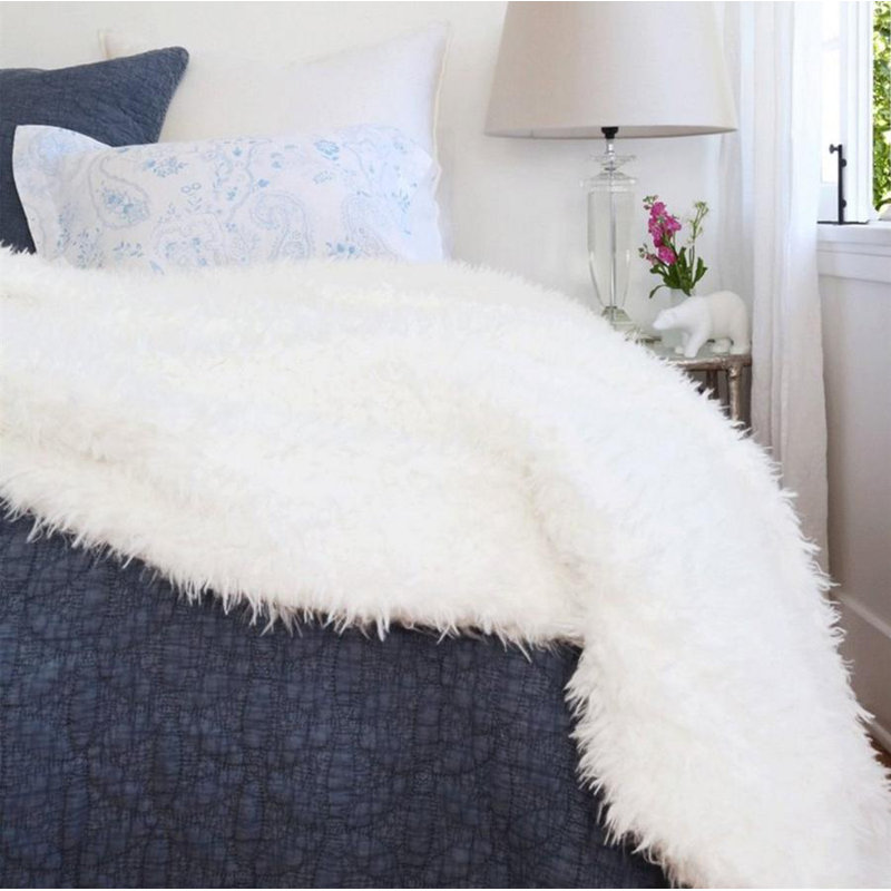 Montauk Hand Woven Blanket, White, 50" W x 60" L