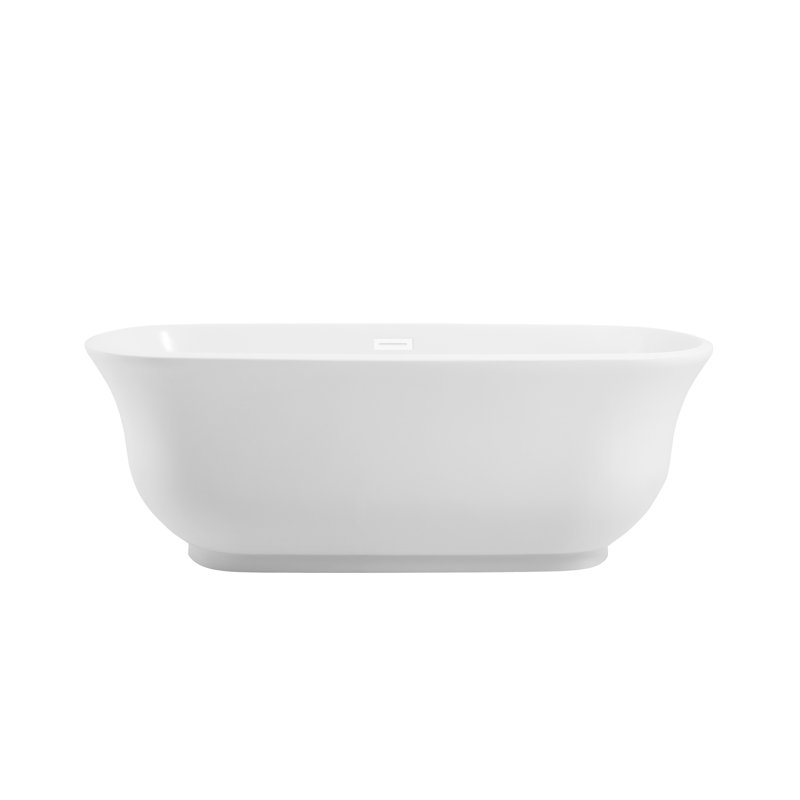 Chaylynn 67'' x 31'' Soaking Acrylic Bathtub, Polished White