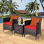 Ailith 3 Piece Rattan Seating Group with Cushions, Patio Conversation Set-1653952806