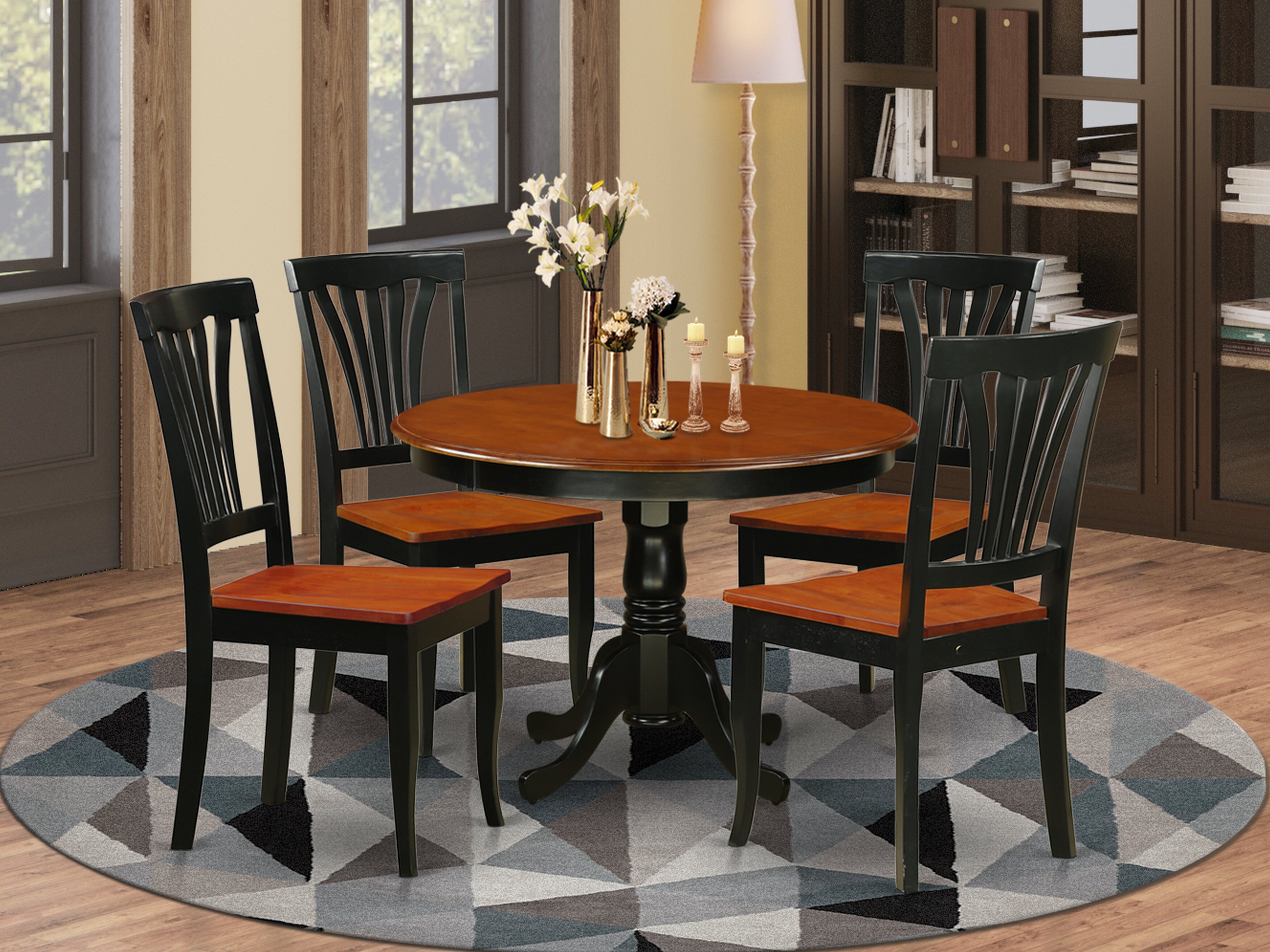 Dining table with online chairs that fit underneath