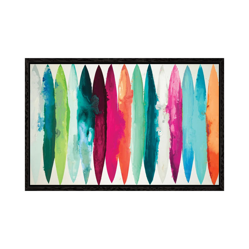 Even Flow V1 1 Piece Painting on Canvas, 101.6cm H x 152.4cm W x 3.81cm D, Black Framed