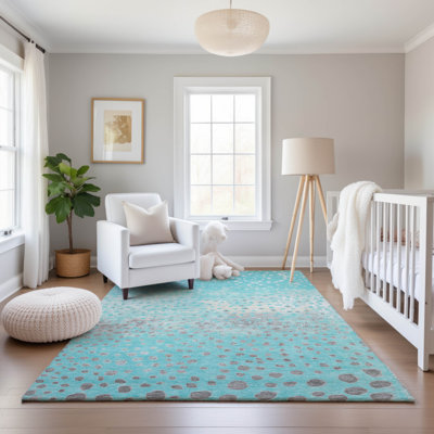Premium Machine Washable Kumbhar AMF1366 Dots Rug