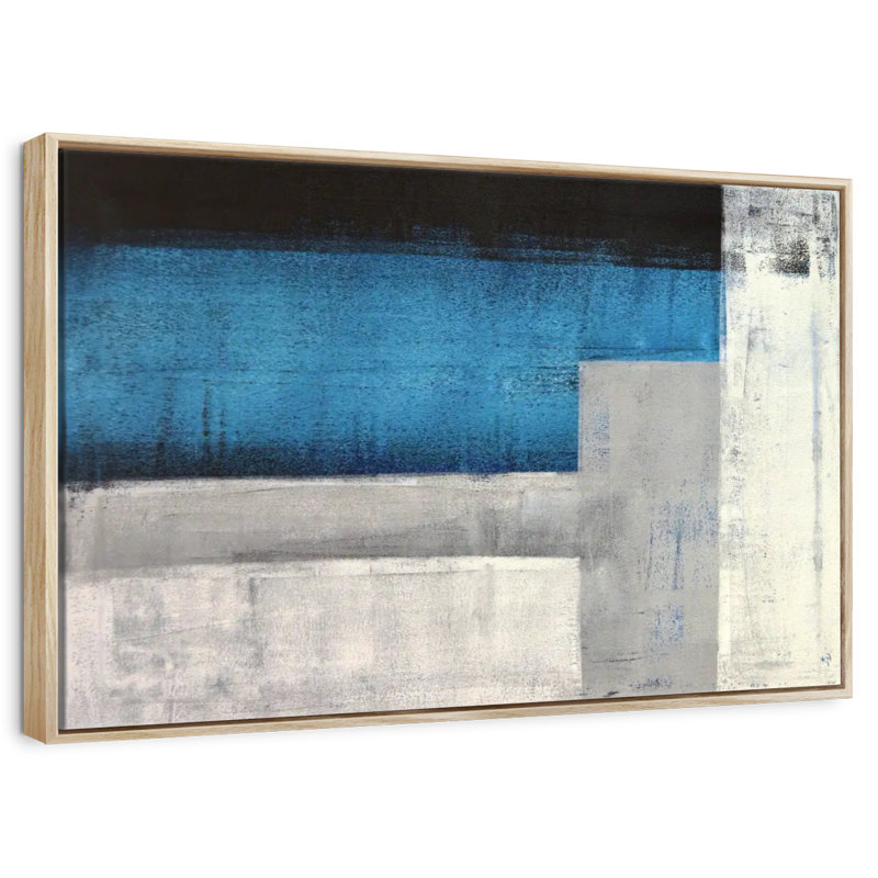 Moderne Carlo, Cadre flottant en bois naturel, 43 po x 29 po