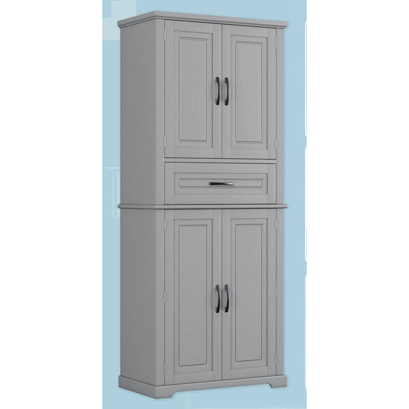 Bathroom Storage Cabinet With Multi-Functional Storage Space, Drawer With Slide Rails, Adjustable Shelf, Gray