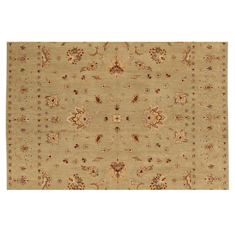 Wool Oriental Area Rug in Light Brown