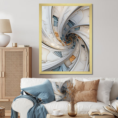 Spiral Abundance In Light Blue I - Fractals Canvas Art Print