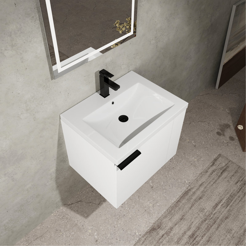 Meuble-lavabo robuste et élégant avec rangement spacieux et portes à fermeture en douceur