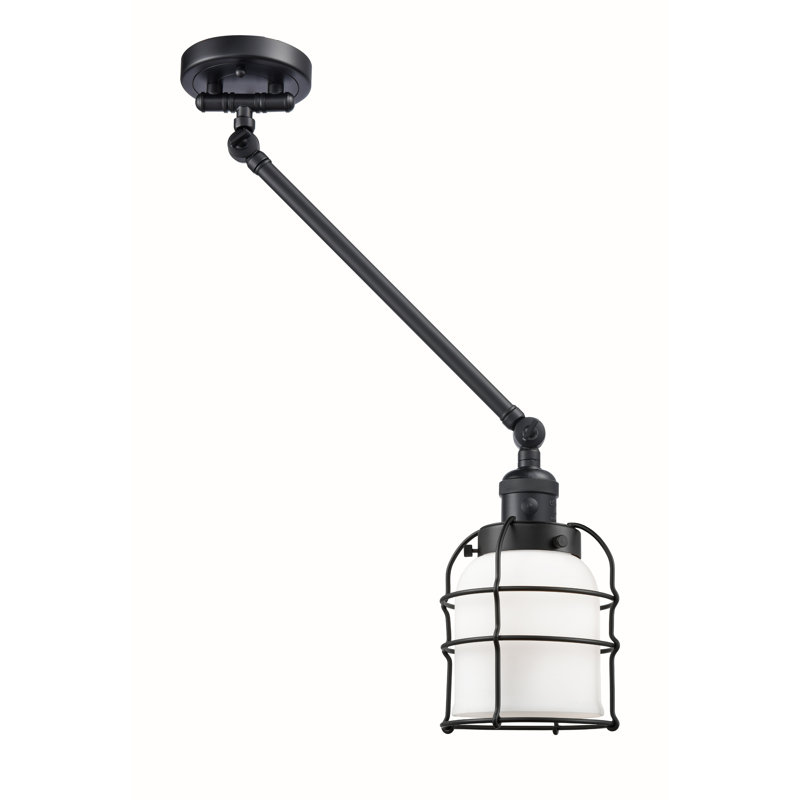 Koa Plug-in Swing Arm Sconce, Matte Black, Incandescent, Matte White