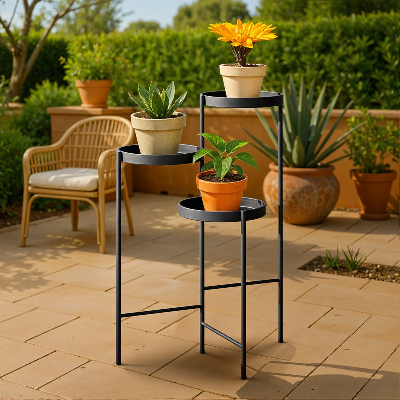 Metal 3-Tier Plant Stand – Black