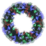 24" Multi-Function Colouring Changing Fibre Optic Artificial Pine Christmas Wreath