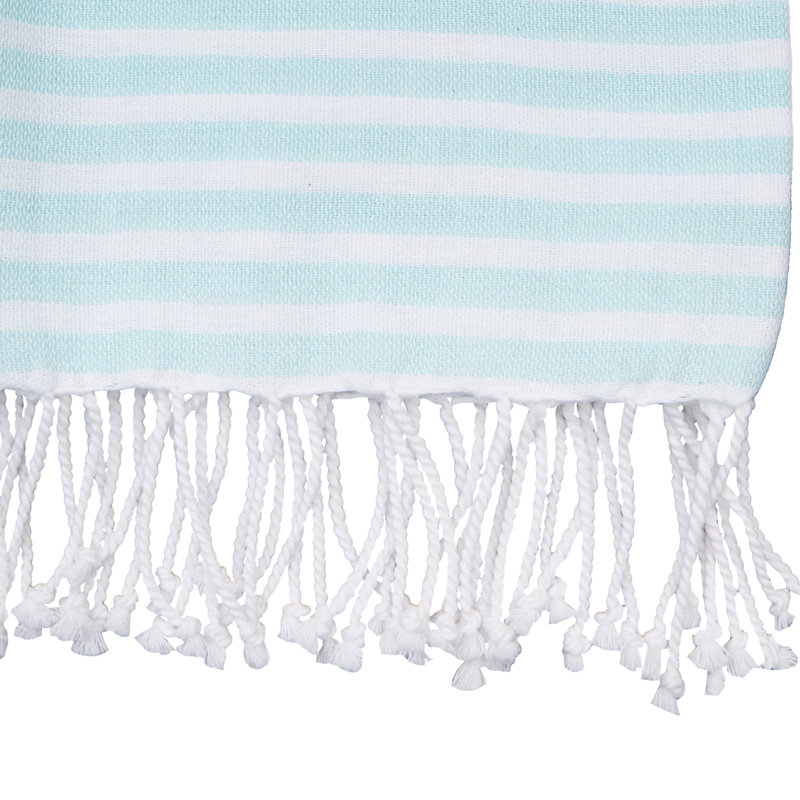 Cabana Aqua Stripes Fouta Towel, Aqua Blue