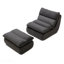 Fauteuil à billes rembourré avec repose-pieds de 32 pouces avec repose-pieds pour salon - gris-615407306