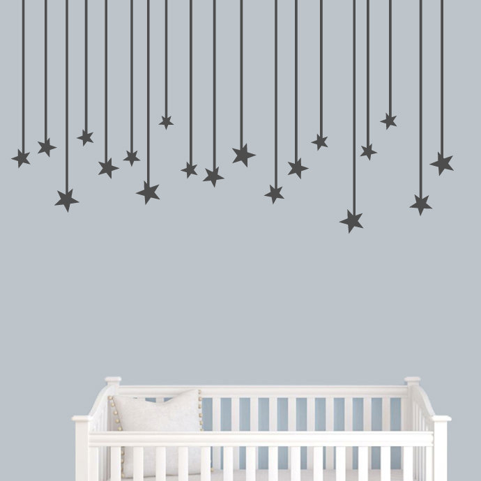 Etheridge Abstract Wall Decal, Dark Gray