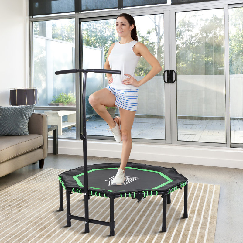 HOMCOM ft Octagon Kid / Toddler Trampoline with Handlebar
