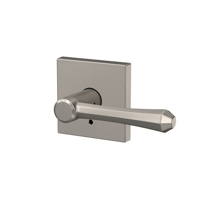 Dempsey Non-Turning Lever with Collins Trim, Satin Nickel