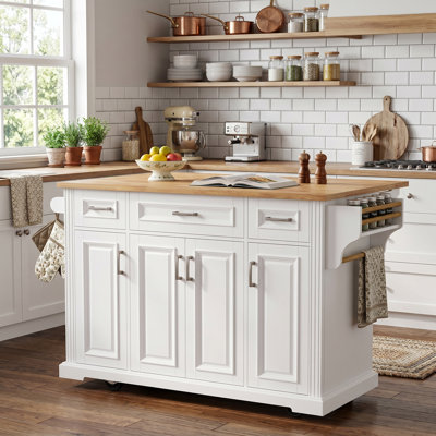 Solid Wood Top Kitchen Island