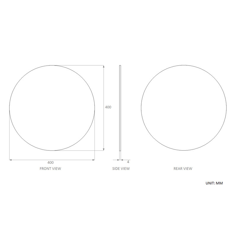 Abisola Flat Wall Mirror, 40cm H x 40cm W