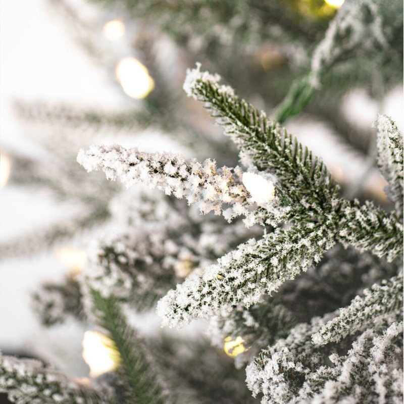 Artificial Fir Christmas Tree with Lights, 12', Clear/White