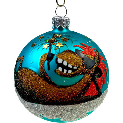 Christmas Glass Ball Ornaments Horse, Hand Painted, 3.25" (8 cm), Symbol of 2026 "Neigh and Plow