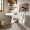 Porte-papier hygiénique et anneau à serviette rustique Autumn Alley, support mural, ensemble de 2 - Porte-papier hygiénique mural et décor de porte-serviettes de salle de bain Country Western Decor, bois