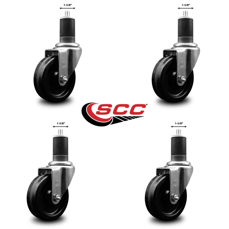 Ensemble de roulettes extensibles pivotantes à roues Phénoliques SCC NB 4 po x 1-5 / 8 po