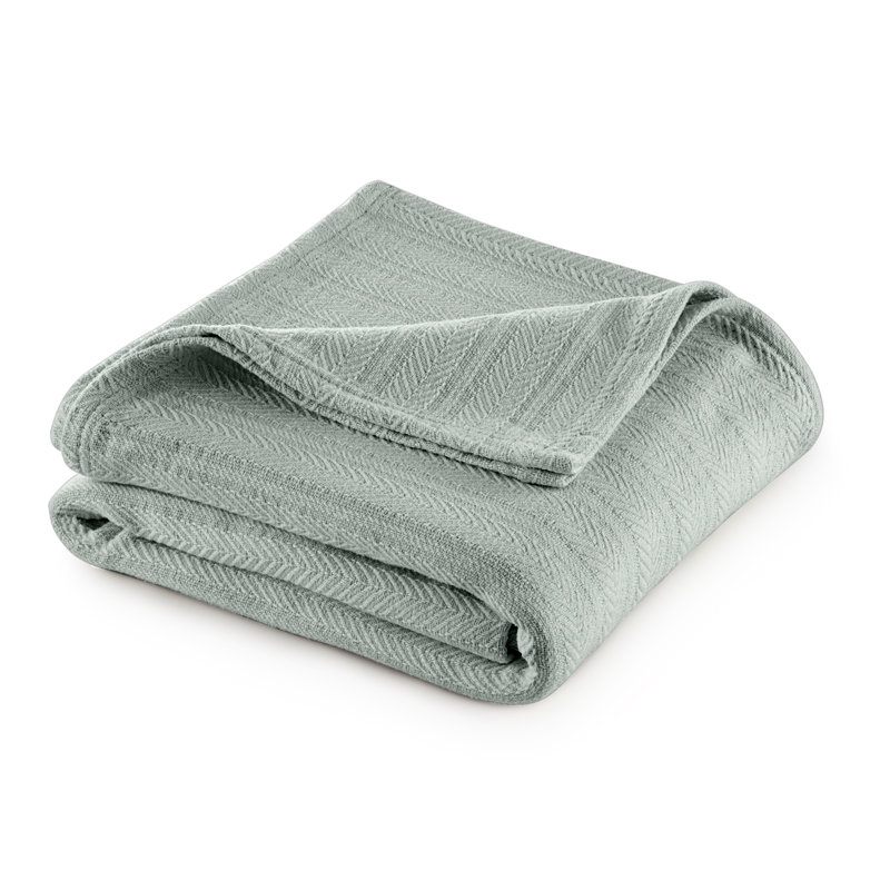 Gray Mist Full/Queen Luxury Chevron Cotton Blanket