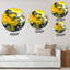 Jaune jaune noir et blanc liquide Art III - horloge murale moderne-30177823