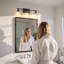 Luminaire de salle de bain moderne à 3 lumières pour salle de bain, abat-jour carré en verre