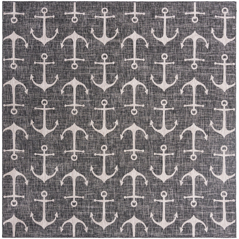 Tapis d'extérieur Ayton couleur bord de mer, Carré 5 pi 3 po