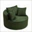 Oversized Round Swivel Accent Chair with Plush Upholstery and Matching Throw Pillows 43.1" 45.87" 26.5"
