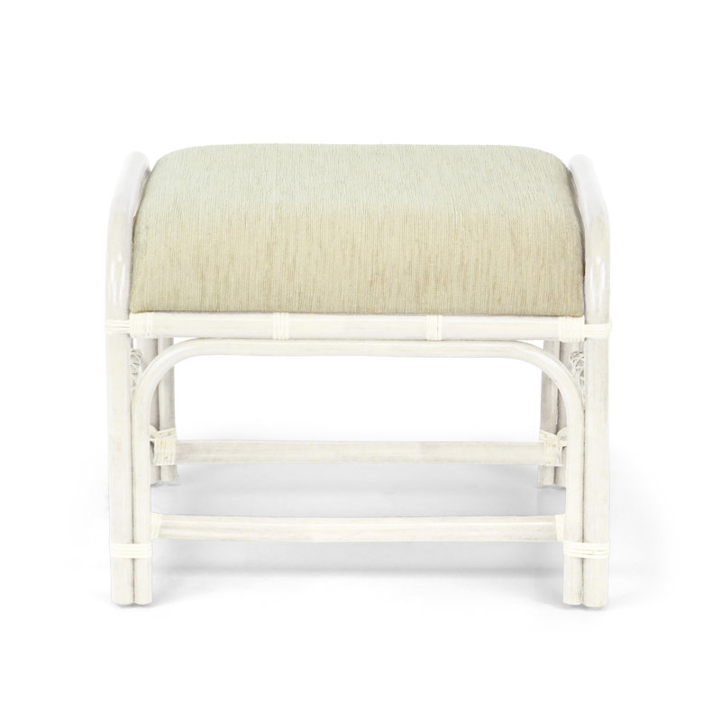 Eukleides Upholstered Ottoman, White