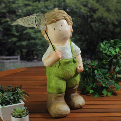 Figurine de jardin 18,5 "verte et blanche