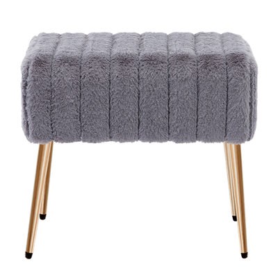 47cm Wide Rectangle Solid Colour Footstool Ottoman
