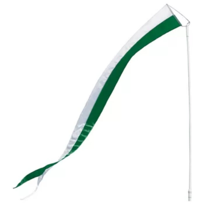 Fanion en nylon Rabun, H 168 po x l 24 po x P 0,5 po, Vert irlandais / blanc