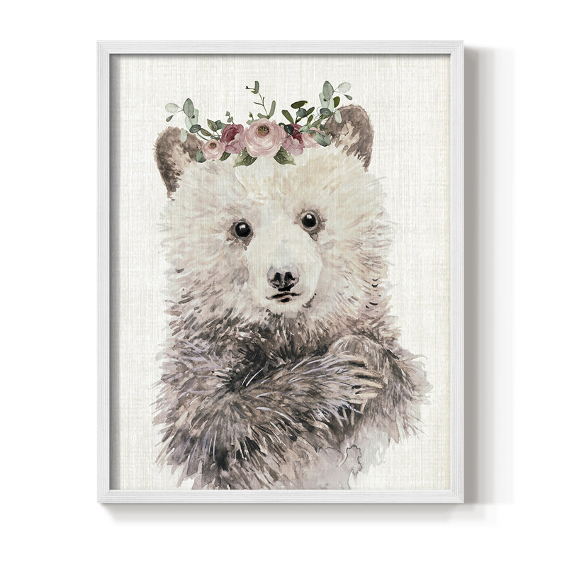 Dressy Cub Framed Print - Solid Wood, White, 10" H x 8" W