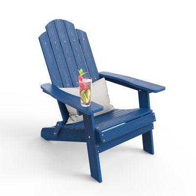 Our Store Loganne All Weather Outdoor HIPS Plastic Folding Adirondack Chair Fire Pit Chairs Oversized Patio Chair by Rosecliff Heights