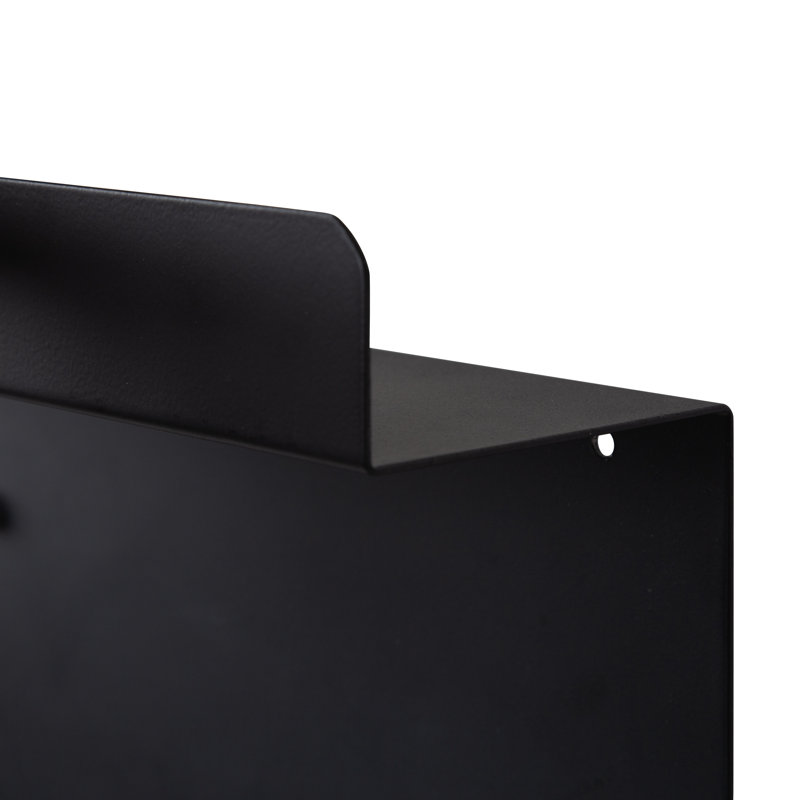 Black Metal Wall Organizer with Shelf and Hooks